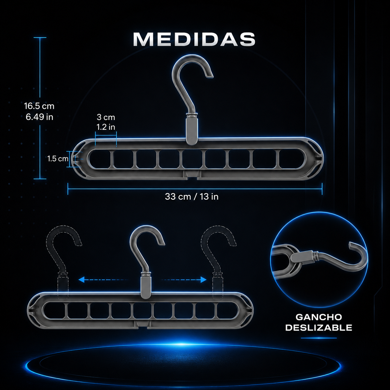 3 Ganchos Organizadores De Ropa