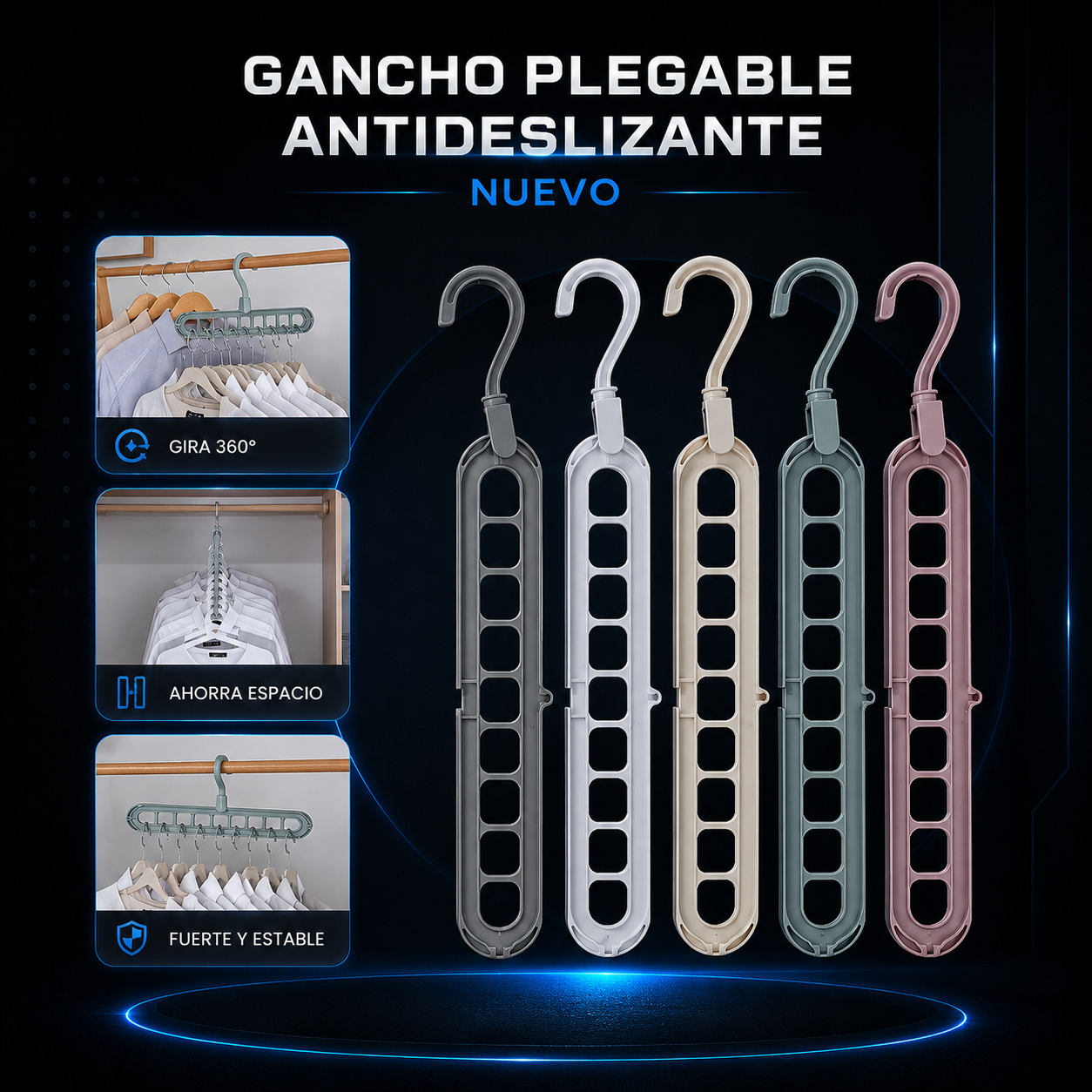 3 Ganchos Organizadores De Ropa